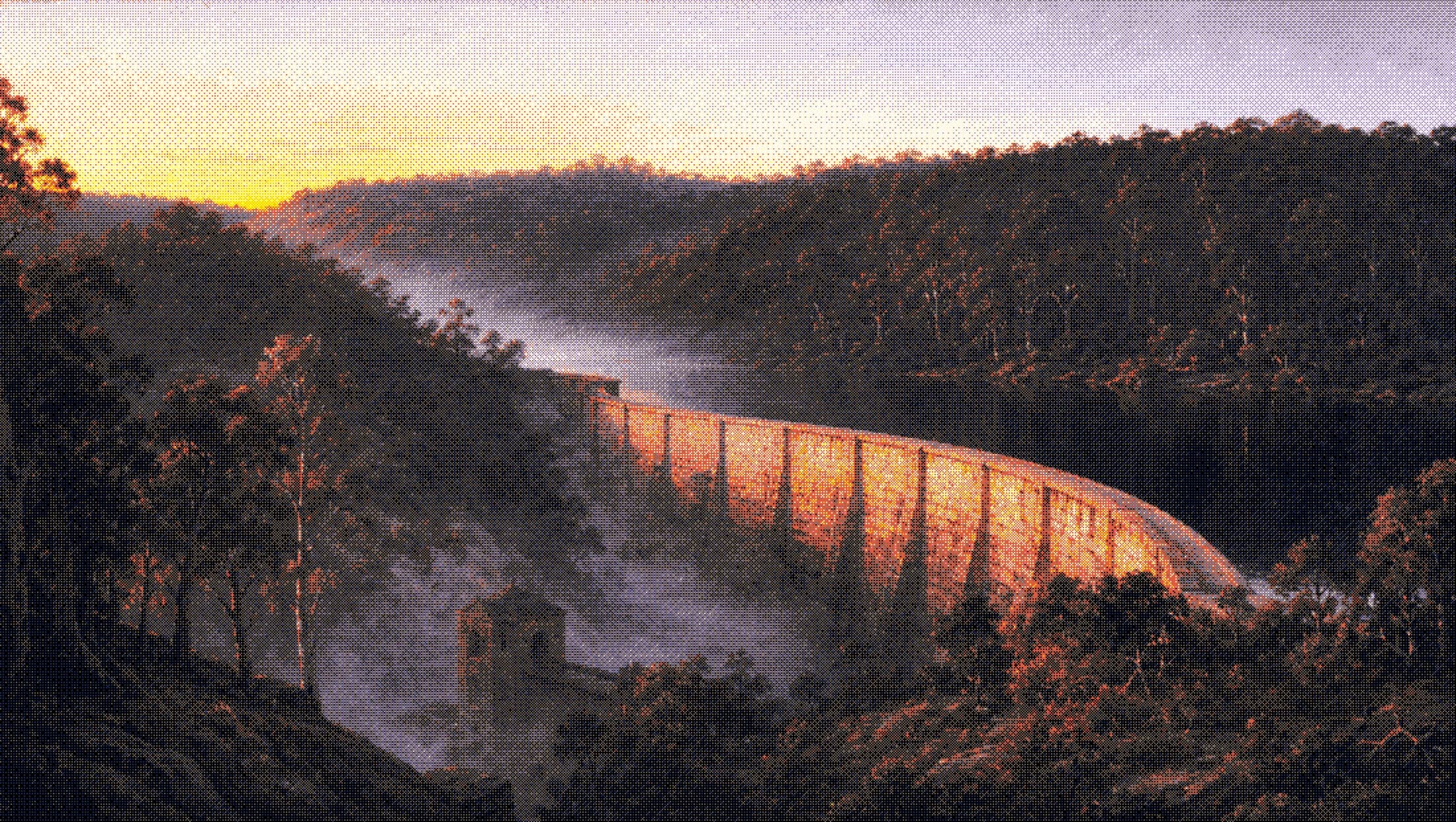 mundaring weir holding back still water in the perth hills