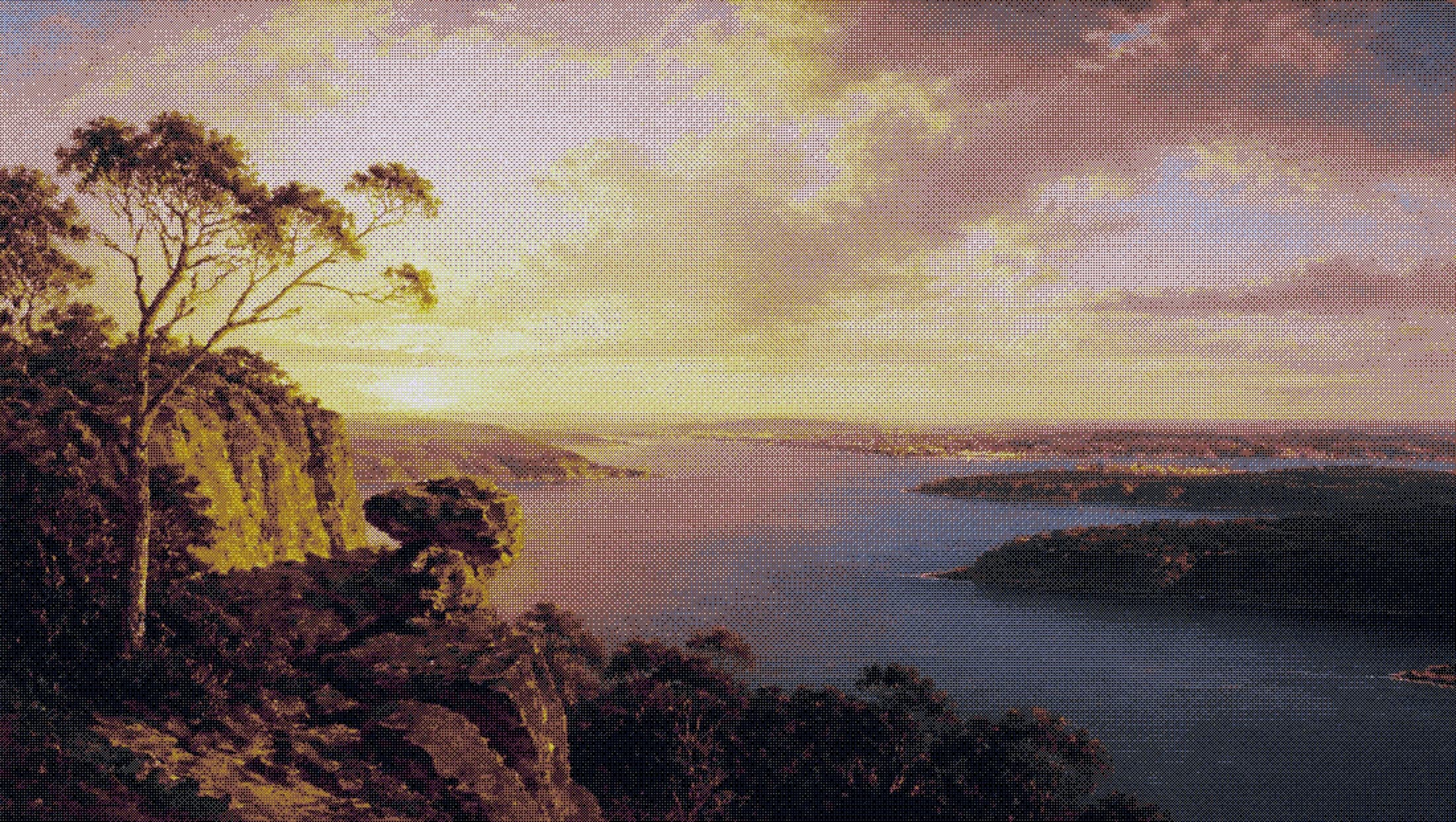 sydney harbour from the north shore in the early evening