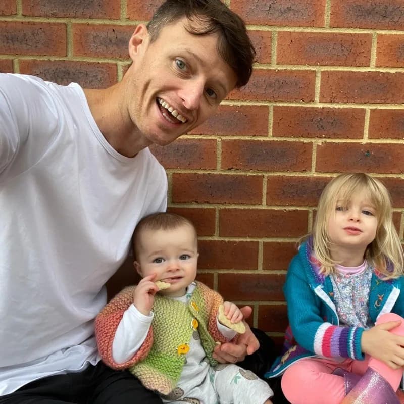 Brian Foody with his two kids