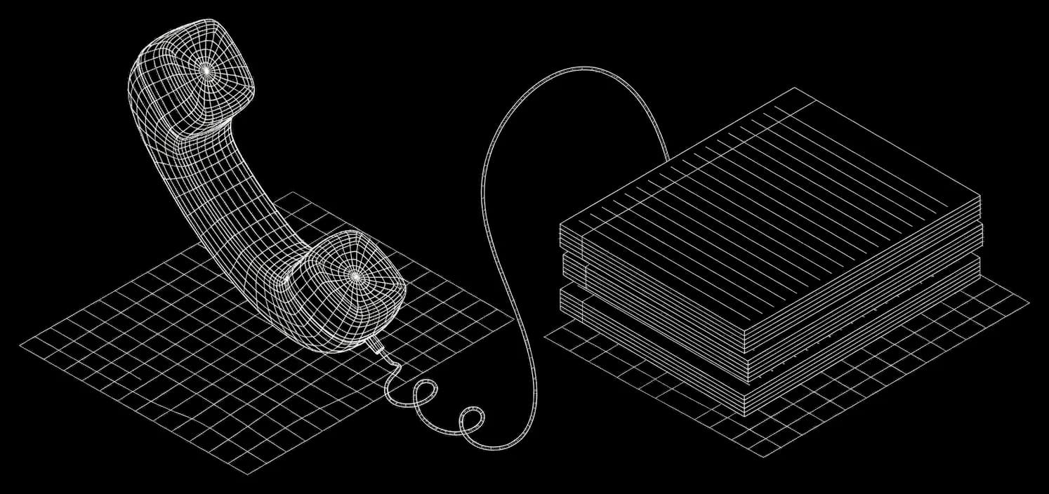 Isometric wireframe for Post Call Analysis