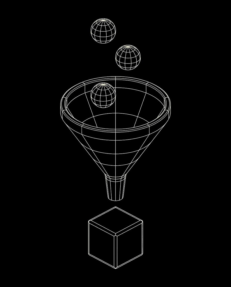 Isometric wireframe illustration for Sales