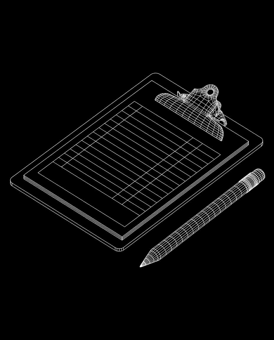 Isometric wireframe illustration for Orders