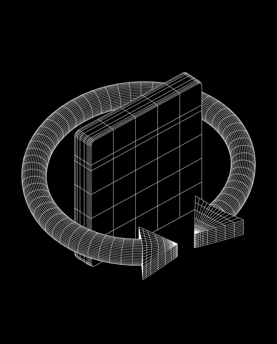 Isometric wireframe icon for Delivery Rescheduling